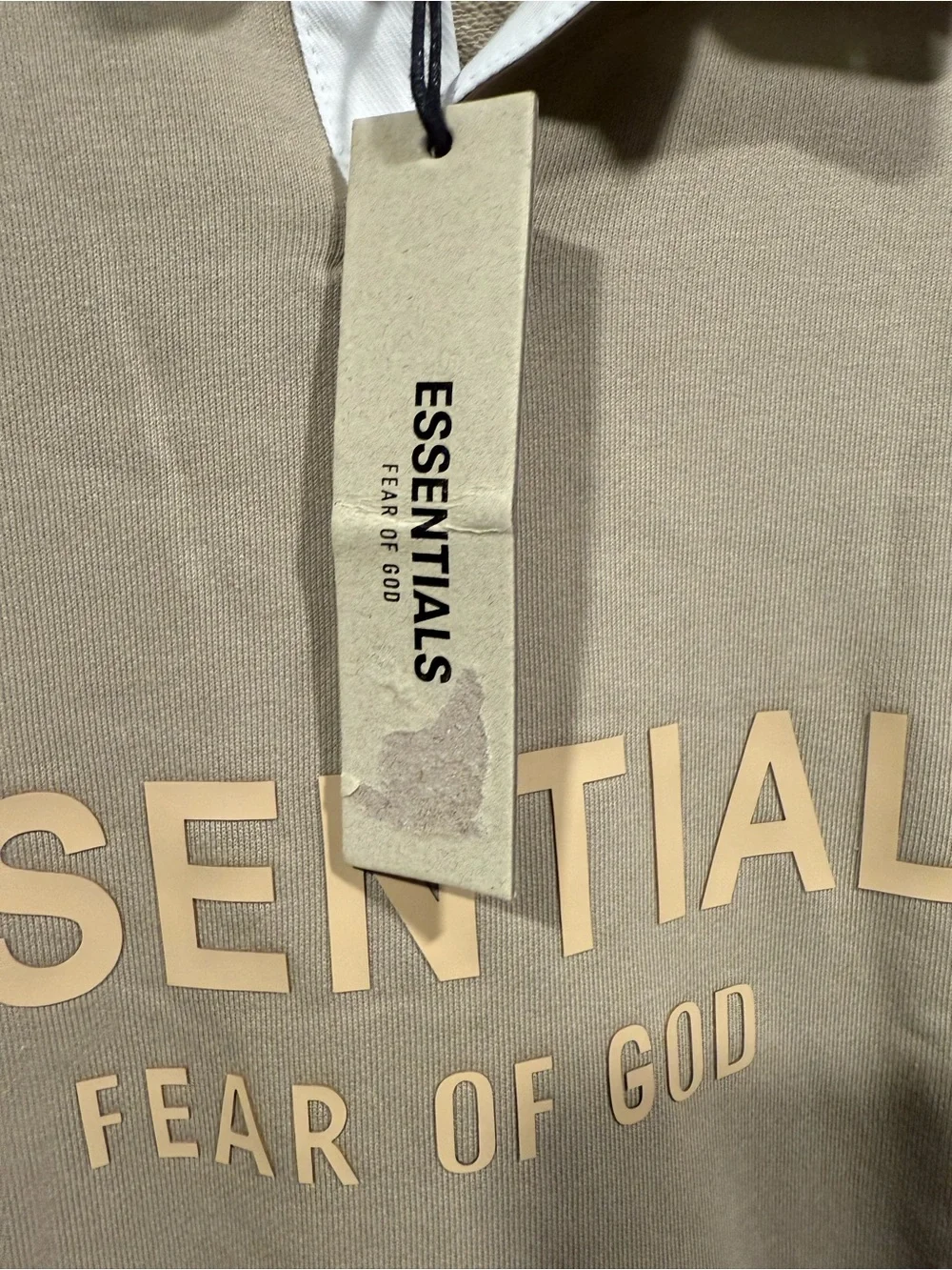 Fear of God ESSENTIALS Crewneck collared Sweatshirt in Taupe